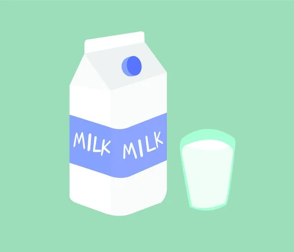 Melk Het Product Van Koeien Zijn Vele Voordelen Afbeelding Van — Stockvector