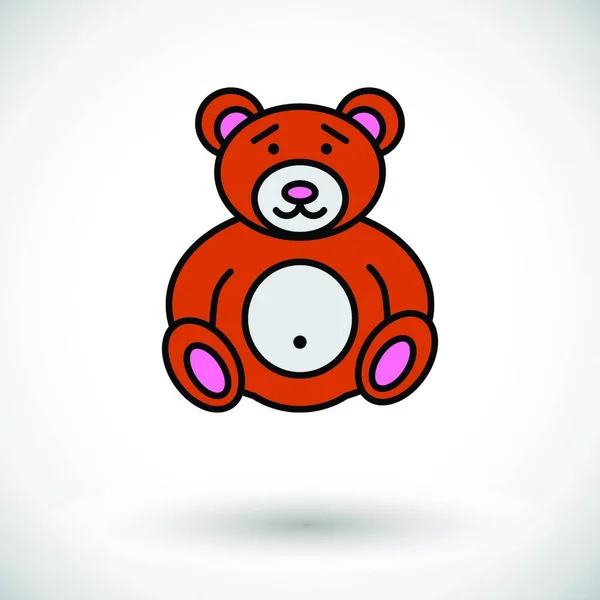Urso Brinquedo Ícone Vetor Ilustração —  Vetores de Stock