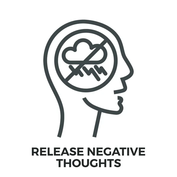 Release Negative Thoughts Icon Vector Illustration — Stock Vector