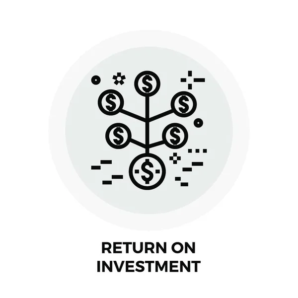 Retorno Línea Inversión Icono — Vector de stock