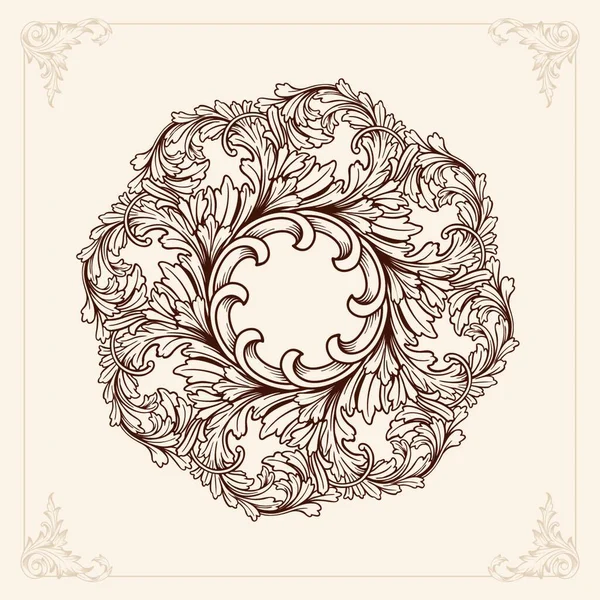 Vintage Mandala Elementami Kwiatowymi Ilustracje Wektor Ornament — Wektor stockowy