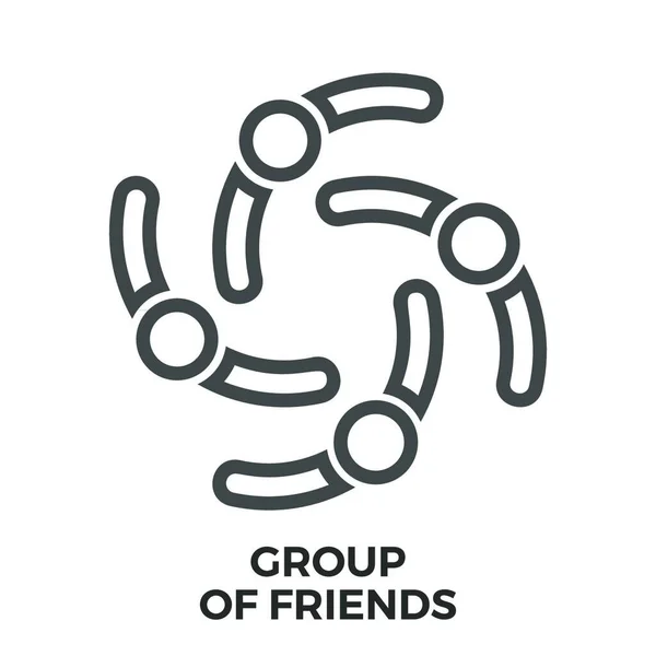 Grupo Amigos Ícone Vetor Ilustração — Vetor de Stock