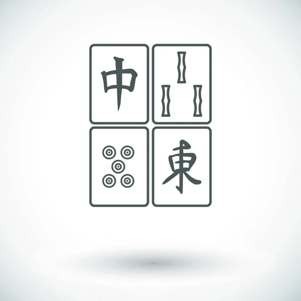 Icono Mahjong Vector Ilustración — Vector de stock