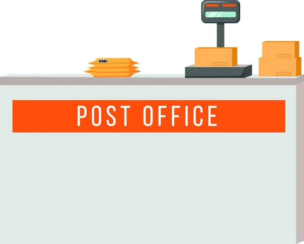 Post Office Counter Flat Color Vector Object — Vector de stoc