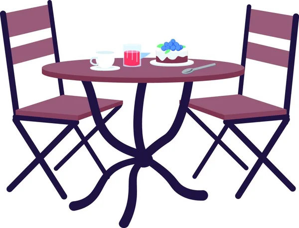 Cafe Table Order Flat Color Vector Object — Archivo Imágenes Vectoriales