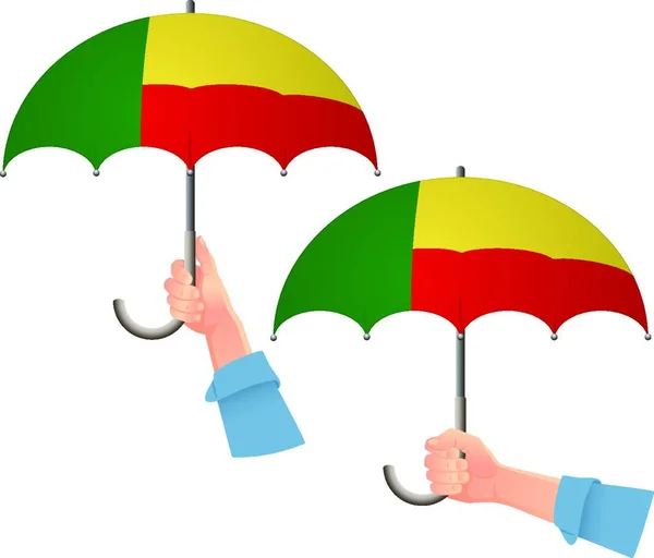 Benin Flag Umbrella Icon Vector Illustration — Stock Vector