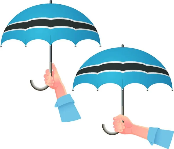 Botswana Flag Umbrella Vector Illustration Simple Design — Stock Vector
