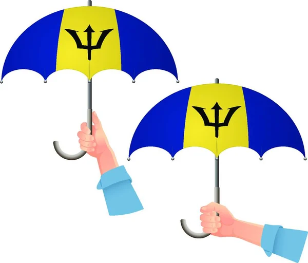Barbados Bayrak Şemsiye Vektör Illüstrasyonu — Stok Vektör