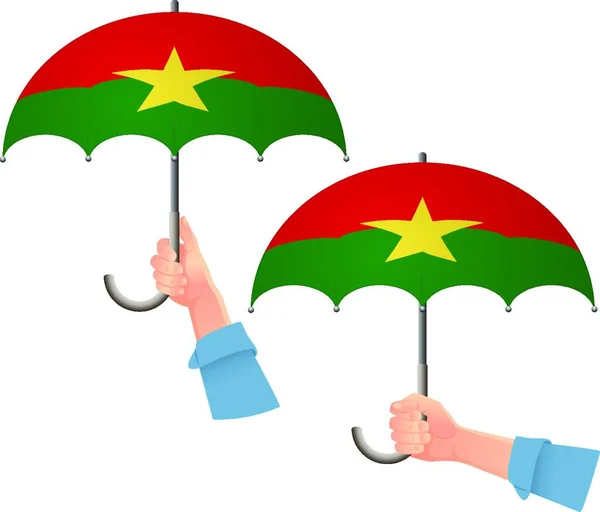 Burkina Faso Bayrak Şemsiyesi Vektör Illüstrasyonu Basit Tasarım — Stok Vektör