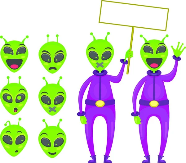 Humanoid Alien Illustration Ufo Concept Vector Illustration Simple Design — Stock Vector