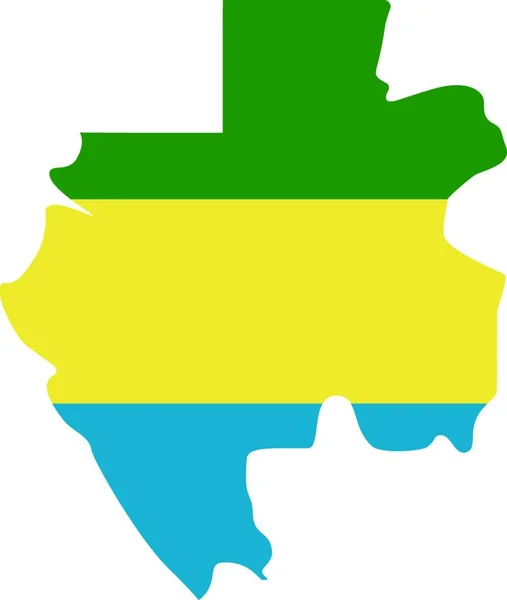 Map Gabon Flag — 스톡 벡터