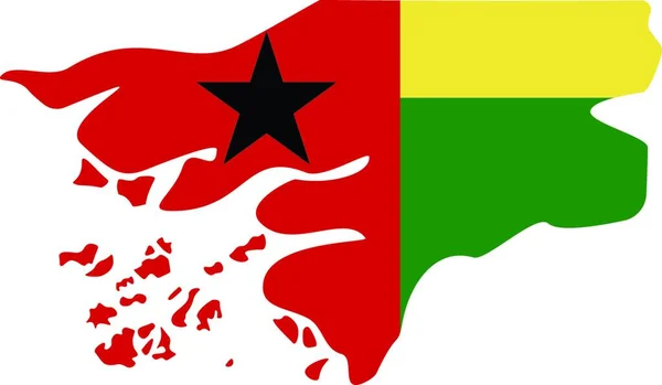 Map Guinea Bissau Flag — Image vectorielle