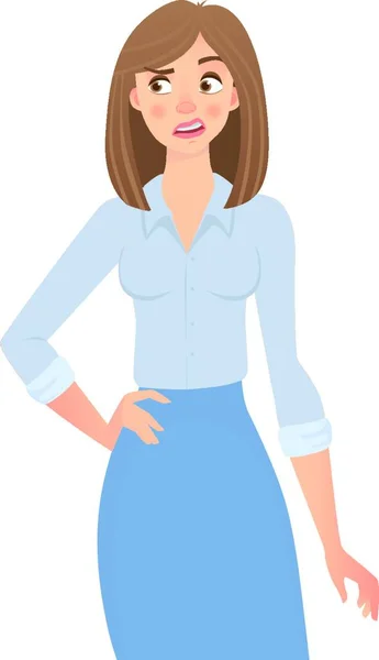 Business Woman Isolated White Vector Illustration — Vettoriale Stock