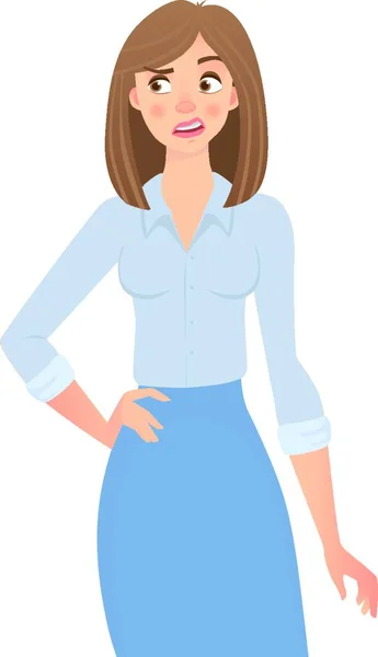 Business Woman Isolated White Vector Illustration — Stockvektor