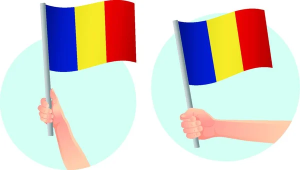 Bandera Chad Icono Mano — Vector de stock