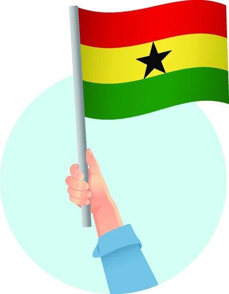 Σημαία Γκάνα Στο Χέρι Εικονίδιο — Διανυσματικό Αρχείο