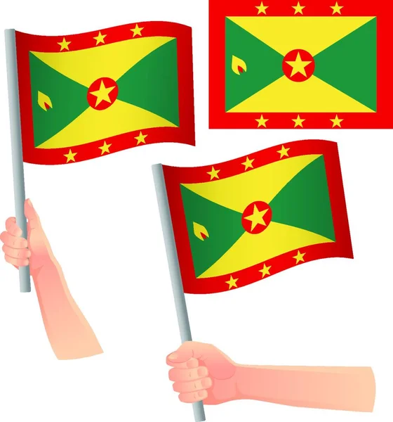 Grenada Vlag Hand Set — Stockvector
