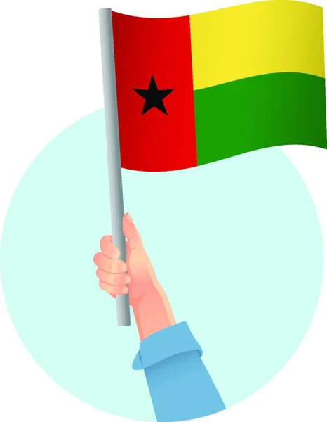 Drapeau Guinée Bissau Dans Main Icône — Image vectorielle