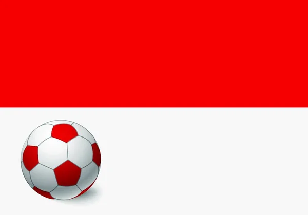 印度尼西亚国旗和足球 矢量图解简单设计 — 图库矢量图片