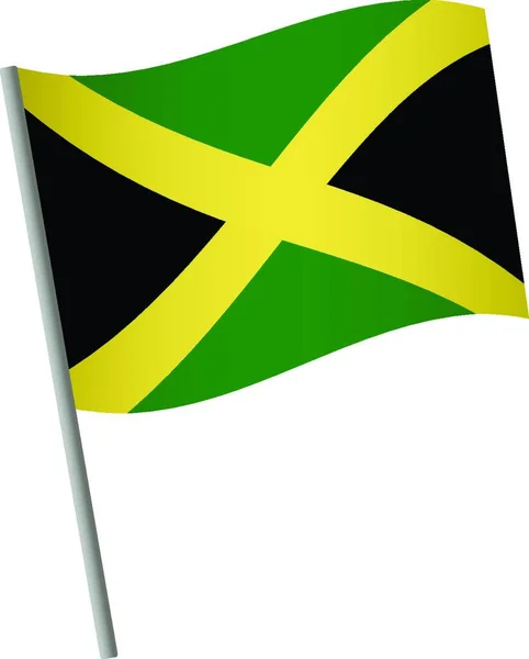 Jamaica Flag Vector Illustration Simple Design — 스톡 벡터