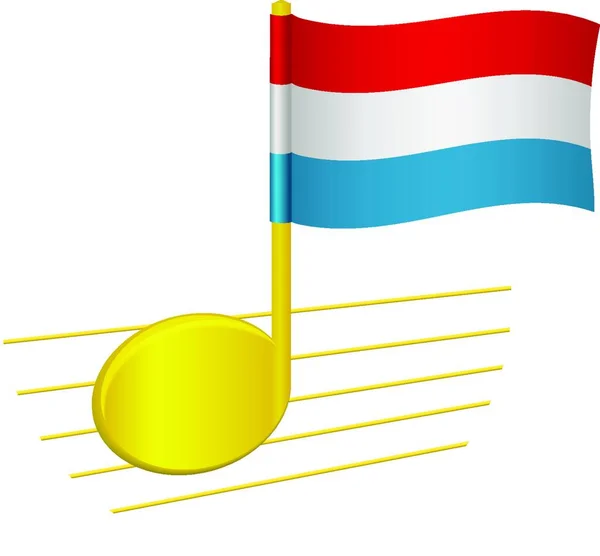 Luxembourg Flagga Och Noter Vektor Illustration Enkel Design — Stock vektor