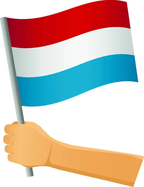 Luxemburger Flagge Der Hand Vektorillustration Einfaches Design — Stockvektor