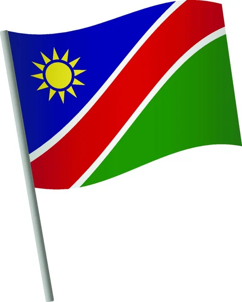 Namibya Bayrağı Simgesi Vektör Illüstrasyonu Basit Tasarım — Stok Vektör