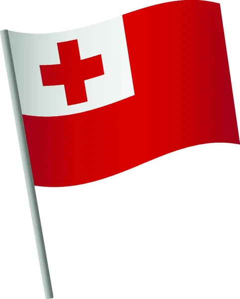 Tonga Icono Bandera Vector Ilustración Diseño Simple — Vector de stock