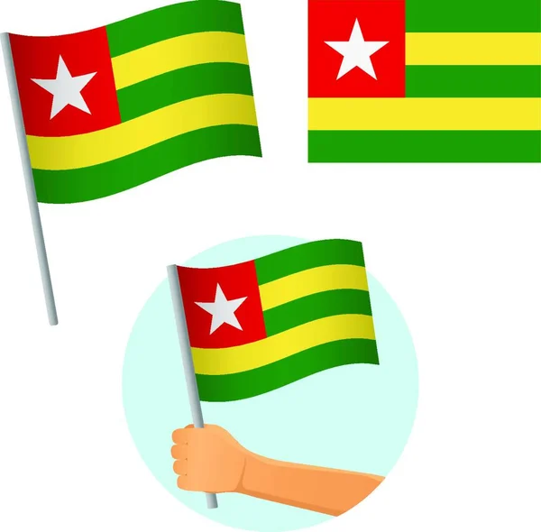 Togo Bandeiras Conjunto Vetor Ilustração — Vetor de Stock
