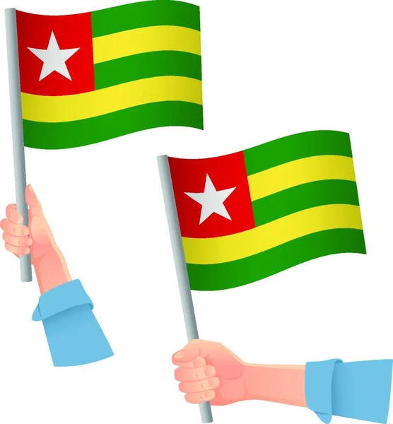 Togo Bandeira Mão Ícone — Vetor de Stock