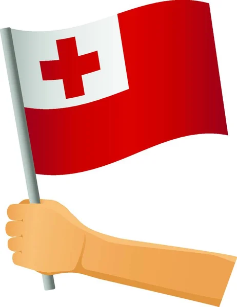 Tonga Vlajka Ručním Vektoru Ilustrace — Stockový vektor