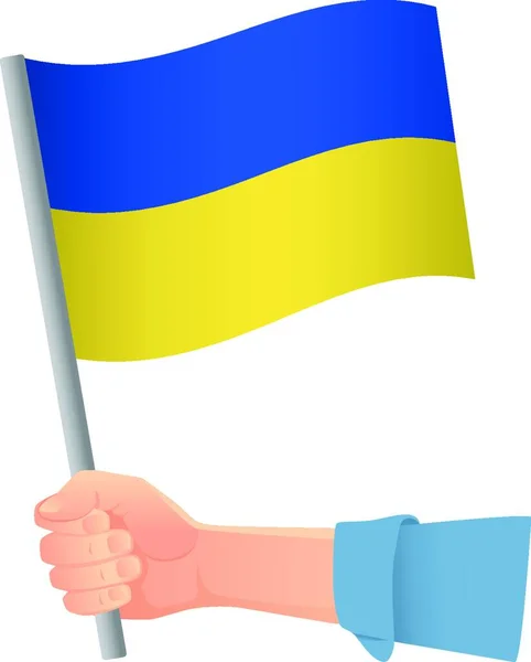 Ukraina Flagga Handen Vektor Illustration — Stock vektor