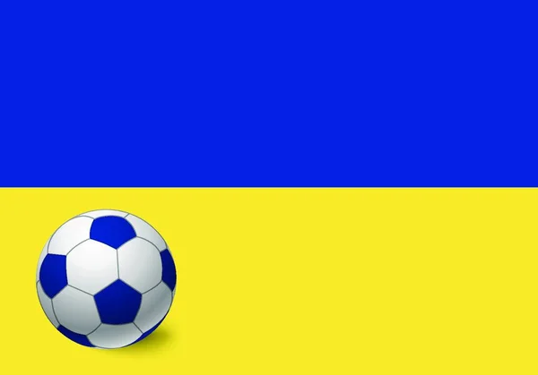 Drapeau Ukraine Icône Ballon Football Illustration Vectorielle Design Simple — Image vectorielle