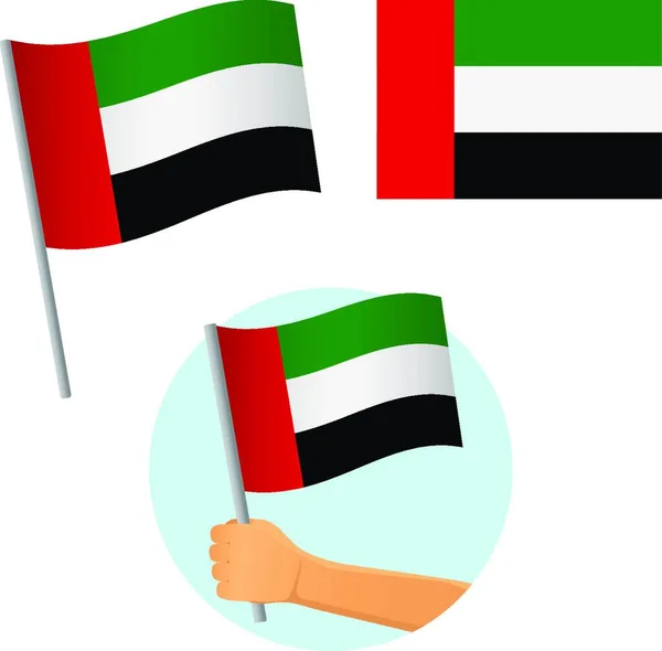 United Arab Emirates Flags Set Vector Illustration — Stock Vector