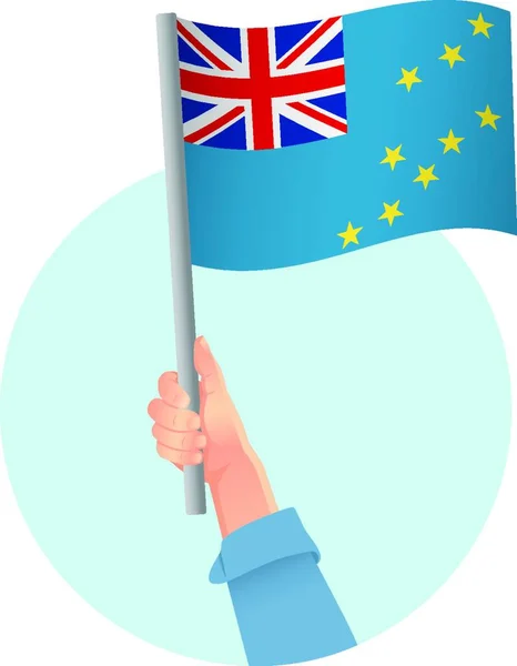 Flaga Tuvalu Dłoni Ikona — Wektor stockowy