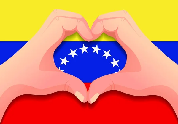 Venezuela Vlag Hand Hart Vorm — Stockvector