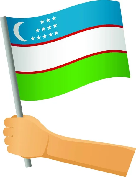 Прапор Узбекистану Ручному Векторі Ілюстрація — стоковий вектор