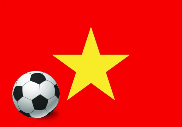 Flaga Wietnamu Ikona Piłki Nożnej Wektor Ilustracja Prosta Konstrukcja — Wektor stockowy