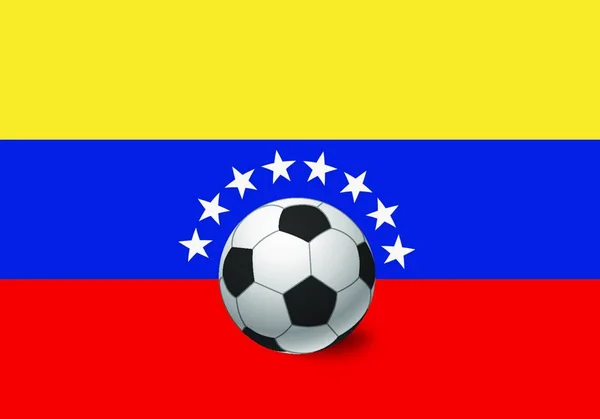 Venezuela Vlajka Fotbalový Míč Ikona Vektorové Ilustrace Jednoduchý Design — Stockový vektor
