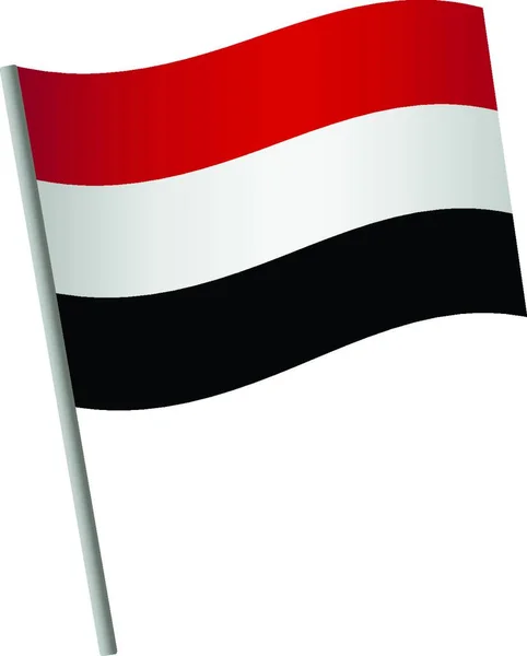 Yemen Bayrak Simgesi Vektör Illüstrasyonu Basit Tasarım — Stok Vektör