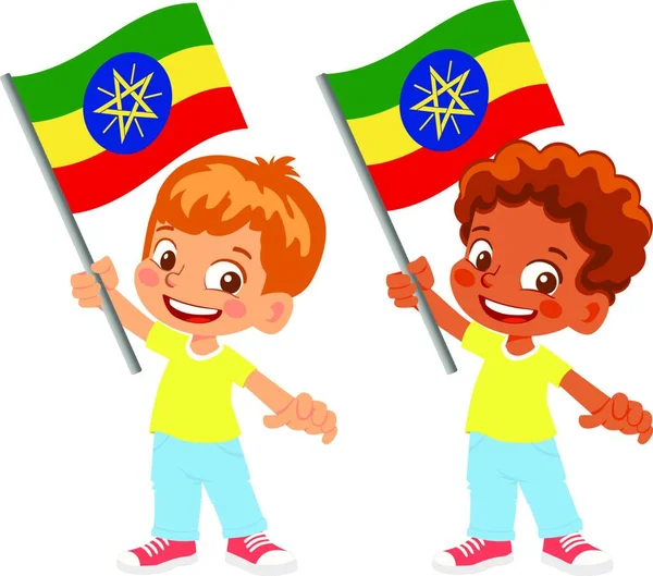Ethiopia Flag Hand Set — Stock Vector