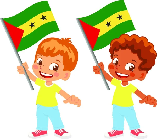 Sao Tome Principe Bayrağı Hazır — Stok Vektör