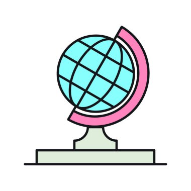 dünya simgesi, vektör illüstrasyonu basit tasarım