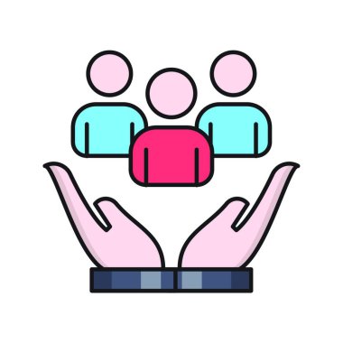 grup insan simgesi, vektör illüstrasyonu basit tasarım