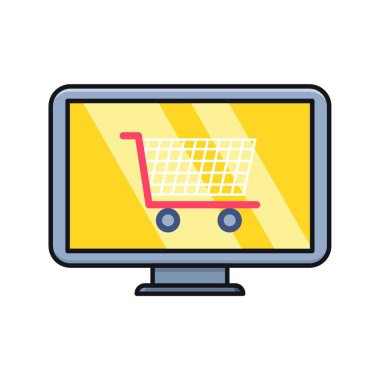 çevrimiçi alışveriş simgesi vektör illüstrasyonu