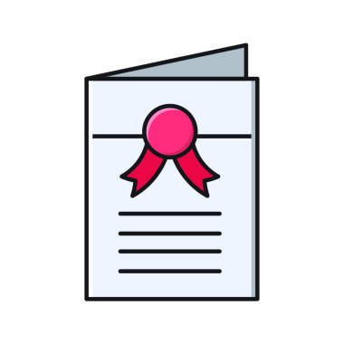 Tebrik kartı simgesi vektör illüstrasyonu