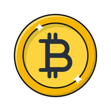 Bitcoin simgesi vektör illüstrasyonu 