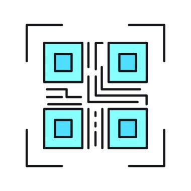 qr kod simgesi vektör çizimi