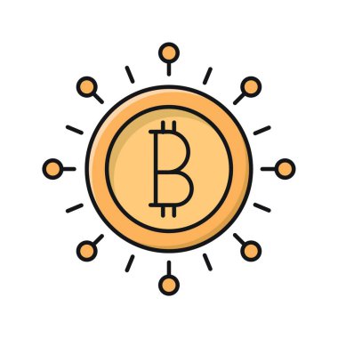Bitcoin simgesi vektör illüstrasyonu 