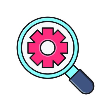 Büyüteç ağ simgesi vektör illüstrasyonu